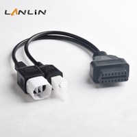 Cable adaptador de diagnóstico para motocicleta, divisor de conexión de 16 pines OBD2 a 4 pines + 6 pines (uno a dos)