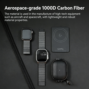 สายรัดแม่เหล็กสุดหรูสายรัดคาร์บอนไฟเบอร์49มม. คุณภาพสูงสำหรับ <span class=keywords><strong>Apple</strong></span> <span class=keywords><strong>Watch</strong></span> <span class=keywords><strong>Garmin</strong></span> Samsung Huawei - Product Image 5
