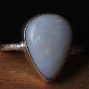 Australian Solid <b>Opal</b> Classic Prong Setting 13x9mm Third Party Certified Wedding <b>Ring</b>-<b>Silver</b> October Birthstone 5US Size - Product Image 5