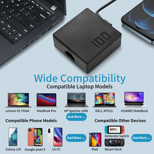 100W USB C máy tính xách tay Sạc phổ Loại C Power <span class=keywords><strong>Adapter</strong></span> với hoán đổi cho nhau lời khuyên cho MacBook Pro Dell XPS 13 HP Spectre - Product Image 3