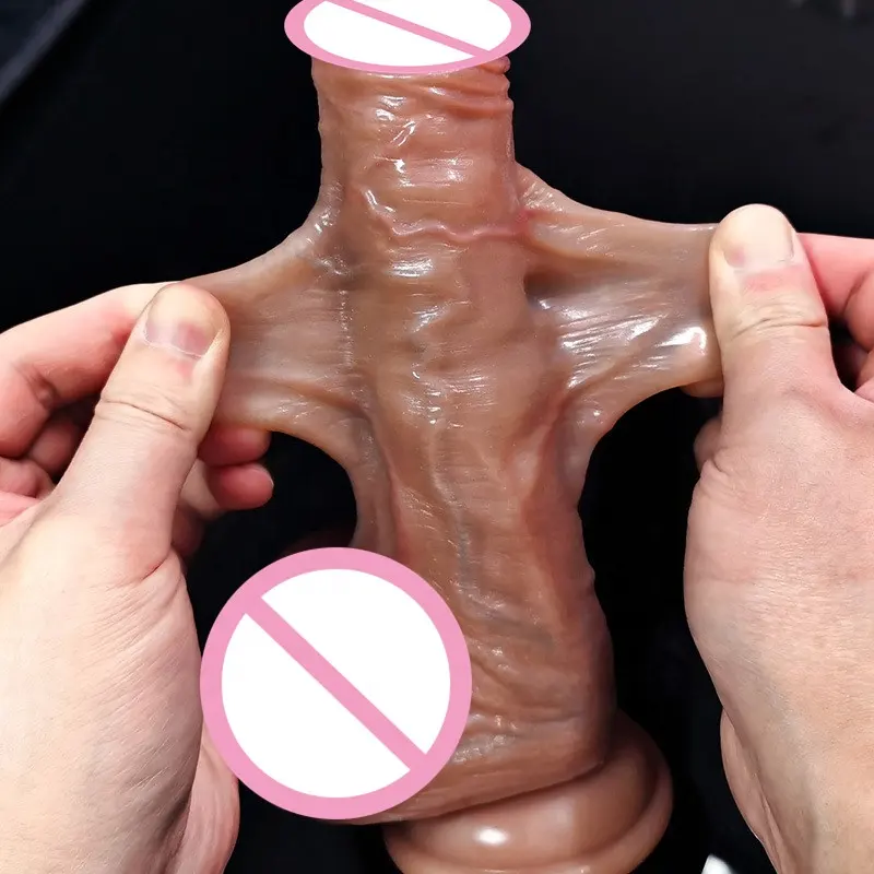 Dispositifs de masturbation féminine godes jouets sexuels godes ultra réalistes à peau coulissante en silicone pour femmes sensation réelle