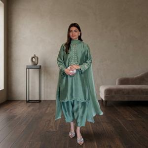 TENNECY Vestido de Fiesta para Mujer, Estilo Americano, con Intrincados Detalles de Hilo, para la Temporada de Bodas, para Kurta/Kurti, Sin Arrugas - Product Image 1