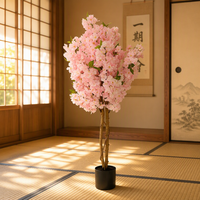 Arbre artificiel suspendu en fleurs de cerisier, 120 cm, en soie synthétique, branche de Sakura détachable pour la décoration de plafond de maison ou d'hôtel
