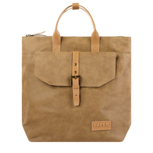 Bolsa de Mano Tipo Mochila de Papel Kraft Lavable 2 en 1, Ecológica, con Textura Vintage, Multifuncional, con Logotipo Personalizado - Product Image 1