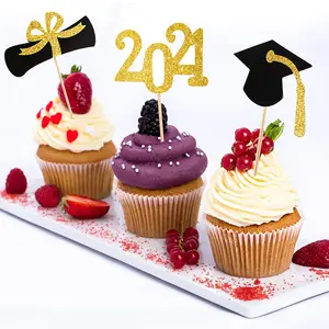 2024 cupcake toppers de formatura, material de festa para graduação, decoração de bolo, toppers de bolo de formatura para a turma de 2024