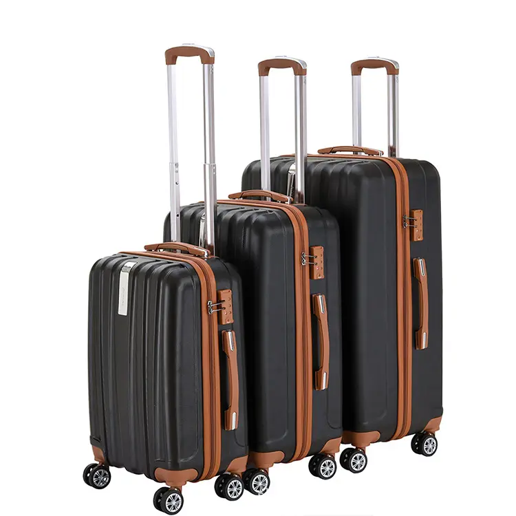 Wholesale Customized 20"24"28" zipper TSA lock travel trolley bags suitcase 3 pcs ABS luggage sets