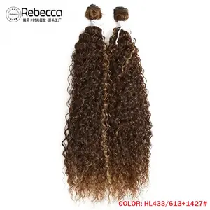 Noble venta al por mayor natural rizado ombre paquetes de tejido de ratán material de tejido recto sintético paquetes de cabello de tejido - Product Image 3