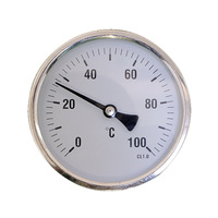 Pabrik HUBEN Menyediakan OEM/ODM Termometer Makanan Bimetal 100mm 0-100C Pengukur Suhu Industri Casing Baja Berlapis Krom IP65