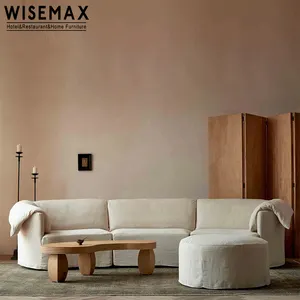 WISEMAX FURNITURE Modern Simplicity Cozy Sofa Sets Linen Cotton Fabric Livingroom Sectional Sofa for home office hotel apartment