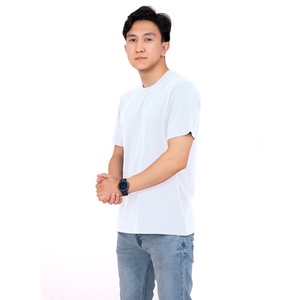 Men's <b>100</b>% Cotton Regular Fit Solid Color O-Neck Short Sleeve T-<b>Shirt</b> Breathable Casual Jersey Knitted Top - Product Image 4