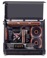 ZeroMaster Dreamer Series Micro-ATX Black Sea View Room Mid Tower Computer Case with Water Cooling LCD Screen Host