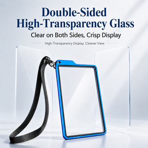 Aluminum Alloy Magnetic Graded Card Slab Protector Double-Sided Tempered Glass for Business Card <b>Display</b> <b>Case</b> Lanyard UV Anti-Ye - Product Image 2