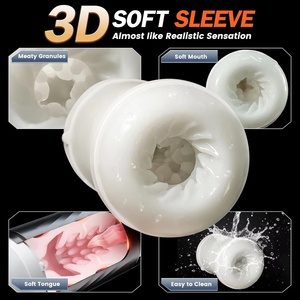 Giocattolo Sessuale per Adulti <span class=keywords><strong>4</strong></span> <span class=keywords><strong>in</strong></span> 1 con Funzione di Succhiamento e Leccamento, Masturbatore Automatico a Pistone con Vuoto per Uomini - Product Image 6