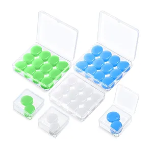 6 Pairs Custom Logo Shapeable Silicone Earplugs Reusable Sleep Soundproof Ear Guards Mud Case Noise Reduction Waterproof