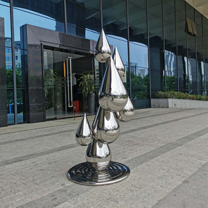 Escultura Moderna de Gota de Agua en Acero Inoxidable para Decoración de Jardín, Parque, Casa y Exteriores - Product Image 5