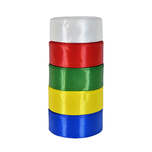 Factory Wholesale Customized Double Face Side 100% Polyester Plain <b>Silk</b> Satin <b>Ribbon</b> Roll - Product Image 1