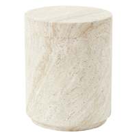 Table d'appoint esthétique en pierre de travertin Table d'appoint en magnésie Table de chevet pour balcon de patio