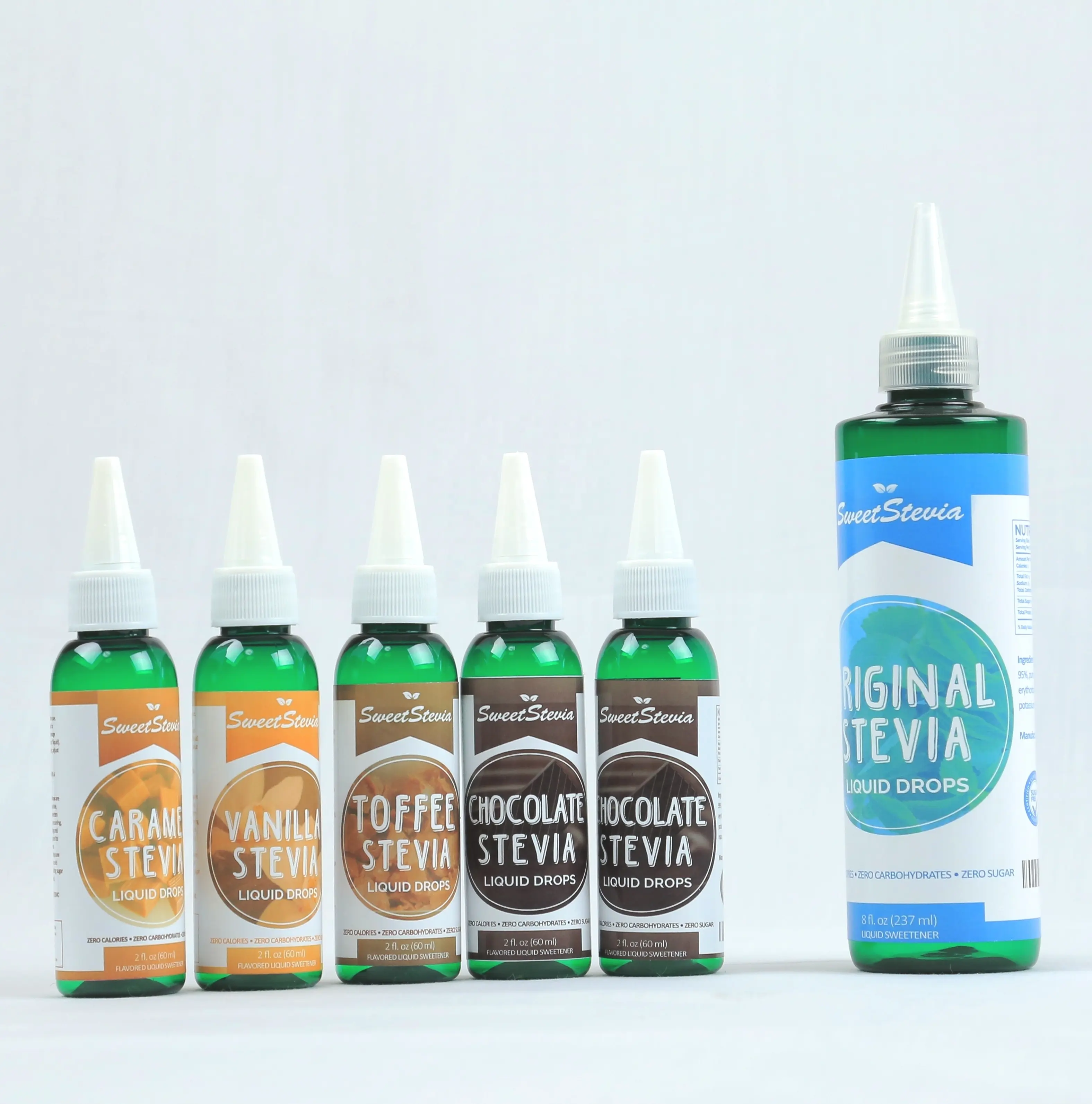 Stevia Extract Vloeibare Druppel Met Natuurlijke Vruchtensmaak, 30Ml, 50Ml, 60Ml, 100Ml, 120Ml, 237Ml Oem