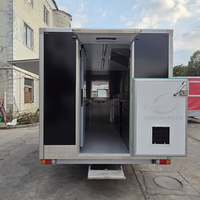 Camion de restauration rapide, bar mobile, perruque de service pour glaces et café, cuisine mobile, remorque alimentaire vintage en acier inoxydable et fibre de verre, snack-bar