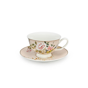 Juego <span class=keywords><strong>de</strong></span> 2 Tazas <span class=keywords><strong>de</strong></span> Café y Té <span class=keywords><strong>de</strong></span> Porcelana <span class=keywords><strong>de</strong></span> 200 ml con Borde Dorado Floral, Caja Colorida para Regalo, Fábrica Chaozhou - Product Image 4
