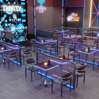 Ensemble de meubles lumineux vintage pour bar commercial, discothèque, table et chaise de salon, chicha, KTV