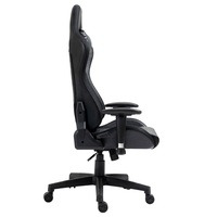 Chaise de jeu ergonomique à LED, style course, pivotante, avec éclairage RGB, coussin lombaire multicolore et accoudoirs pour la maison et le bureau