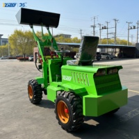 YGZG Mini Elektro-Radlader 1m Anpassbare Schaufelbreite Landwirtschaftlicher Hoflader mit Motor & Pumpe