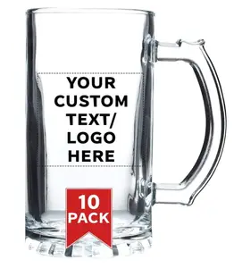 बीयर स्टीन मग - बीयर के लिए बिल्कुल सही ग्लास, रूट बीयर फ्लोट्स अनुकूलन योग्य टेक्स्ट, लोगो - बीयर पिंट ग्लास 16 ऑउंस - लक्ज़री क्लासिक