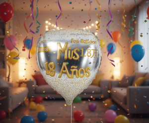 Foil <b>Balloon</b> 18 Aos Silver Birthday Party <b>Decoration</b> Set - Product Image 2