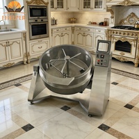 Automatische kantelbare braadpan met mengfunctie, 50L-600L, met mantel, voor bakkerijen, commerciële catering en kookapparatuur.
