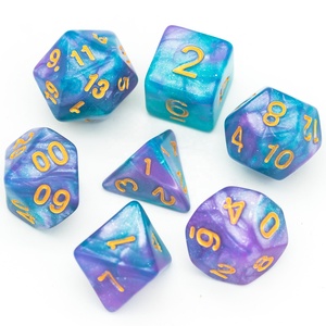 Cho Đa Diện Acrylic <span class=keywords><strong>RPG</strong></span> Hội Đồng Quản Trị Trò Chơi Dungeons Và Dragons 7-Mảnh Hoàn Chỉnh Thiết Lập Long Lanh Màu Sắc Hỗn Hợp Dice - Product Image 6