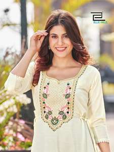 Belle conception de style indien Anarkali Kurti pour les femmes vêtements de fête FABZONE en stock prix de gros pour l'exportation - Product Image 4