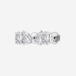 Élégantes boucles d'oreilles clous ovales et en forme de poire de 1,5 carat avec diamants de laboratoire étincelants, bijoux de luxe éthiques pour femmes - Product Image 3