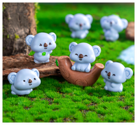 Accessoires de décoration de jardin 3D animaux de dessin animé Mini mignon résine Koala branche enfants Figurines en gros en vrac Capsule jouets