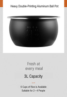 Mini cuiseur à riz 3L Smart Cooker Food Cooke électrique multi-cuiseur vapeur en acier inoxydable Mini cuiseur à riz à faible teneur en sucre