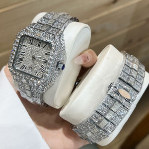 Reloj de lujo con movimiento de diamantes de 42mm para hombre, reloj mecánico de diamantes de acero inoxidable, circón de moissanita personalizado - Product Image 5