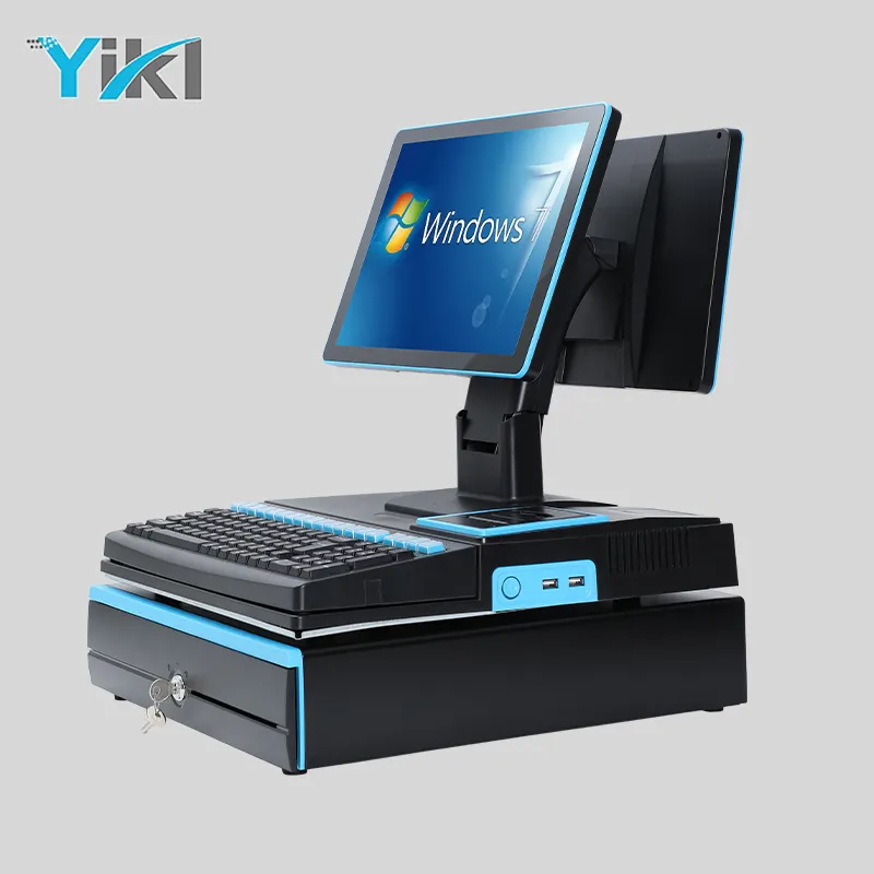 New high-quality 15 inch cheap supermarket cash drawer double screen sales terminal cashier Pos machine
