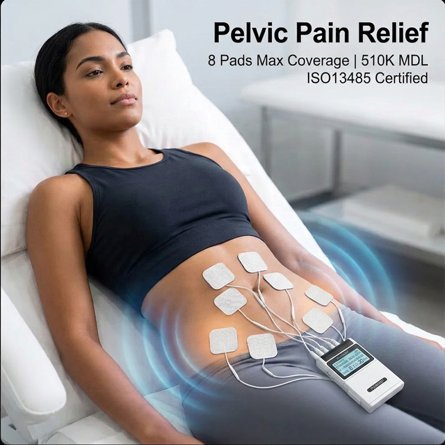 4 Channel TENS Unit for Pelvic Pain Relief Fisioterapia Machine 8 Pads EMS Muscle Stimulator 15 Modes 20 Intensity Levels