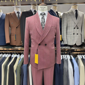 Costumes de Mariage de Luxe pour Hommes, Faits Main et Sur Mesure, Ensemble 2 Pièces avec Veste Droite, Pantalon à Braguette Zippée, Tenue Formelle pour le Marié, Taille Plus Européenne - Product Image 3