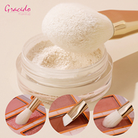 Ensemble de pinceaux de maquillage de voyage Gracedo 9 pièces, jaune clair, poils synthétiques doux, qualité supérieure, confortable, luxe, végan, pour le visage et le correcteur