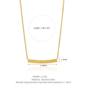 Collar Minimalista Impermeable y Antideslustre con Rayas Minimalistas de Acero Inoxidable 316 Chapado en Oro de 14k y 18k para Mujer - Product Image 5