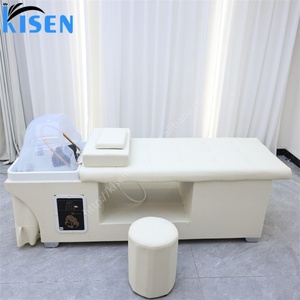 Kisen Best Price Shampoo Bed Head Spa Table Salon Massage Bed with Water Arch Fumigation Dome Facial <b>Pads</b> <b>Stool</b> Customized Color - Product Image 3