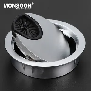 35-80Mm Rubber Brush Zinc Alloy Round Desk Wire Hole Cover Base Computer Grommet Table Cable Box