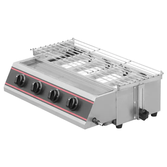 Counter Top Rauchfreier Propan grill Grill Edelstahl 4 Brenner Eingebauter Gas grill Grill Großhandel Grill ausrüstung