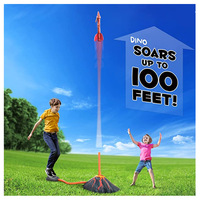 Fusée à Air Dinosaure pour Enfants Lanceur de Pompe à Pied Pressé à Air Stomp Soaring Foam Rocket Jouets Jeux de Sport en Plein Air Jouet Cadeau pour Enfants