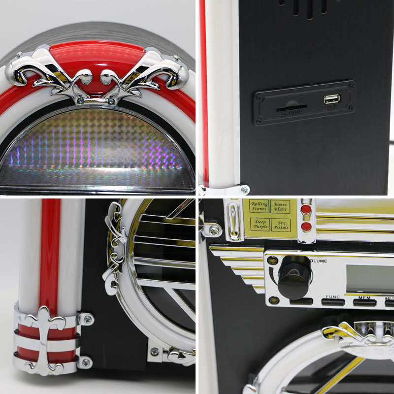 高品質LEDカラフルライトミニCDプレーヤー PLL FMラジオ対応 ジューク