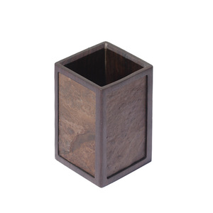 Boîte à thé carrée en bois d'ébène, porte-stylo, ornement de calligraphie de bureau, accessoires pour service à thé - Product Image 5