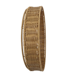Bye-bye <b>Basket</b> Outdoor Camping Imitation Rattan Vegetable <b>Basket</b> Handbag Double Layer Woven Grid with Lid Rattan <b>Storage</b> <b>Basket</b> - Product Image 4