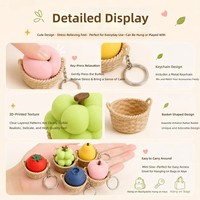 Hete Aanbieding Op Maat Gemaakte 3D Geprinte Fruit & Groente Fidget Clicker Trendy Speelgoed Schattig Mini Knopje Stressverlichter Tas Aanhangsel Unisex Cadeau