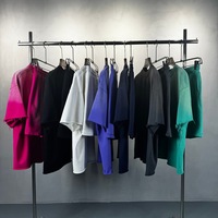 Camiseta Oversize de 350GSM con Efecto Degradado Lavado al Spray, Mezcla de Algodón y Poliéster, Camiseta Unisex Vibrante con Degradado para Streetwear, Venta al por Mayor